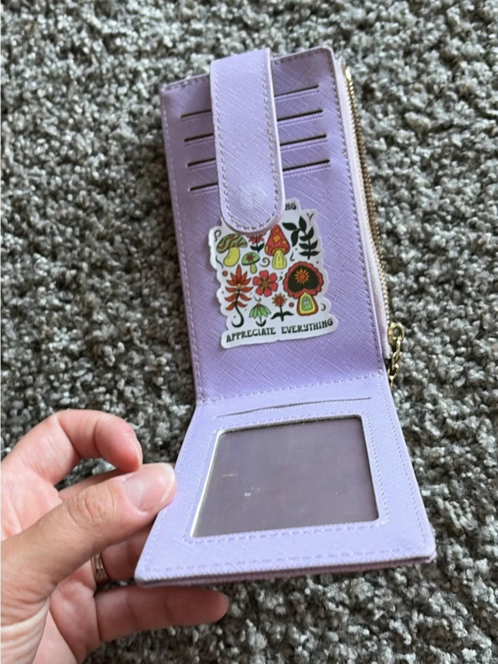Lavender Cardholder Wallet with Keyring